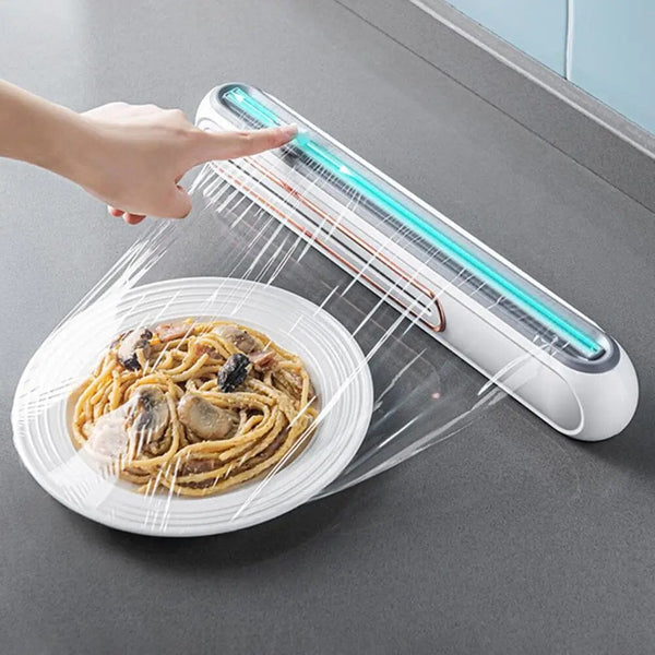 Armazenador e Cortador de Plástico Filme Qualidade Premium Armazenador e Cortador de Plástico Filme Qualidade Premium - Coleção Cozinha Viva Lumi Branco