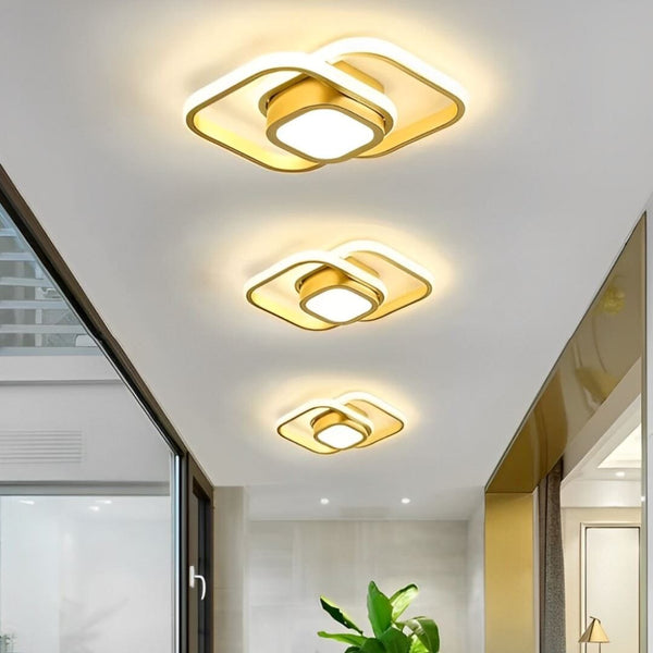 Luminária de Teto Plafon Sobrepor em Led Quadrado Duplo para Quarto Sala Plafon - 0010 Viva Lumi