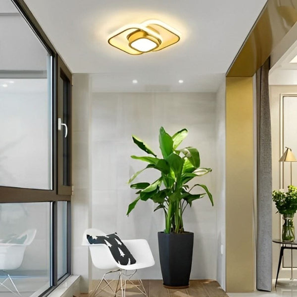 Luminária de Teto Plafon Sobrepor em Led Quadrado Duplo para Quarto Sala Plafon - 0010 Viva Lumi