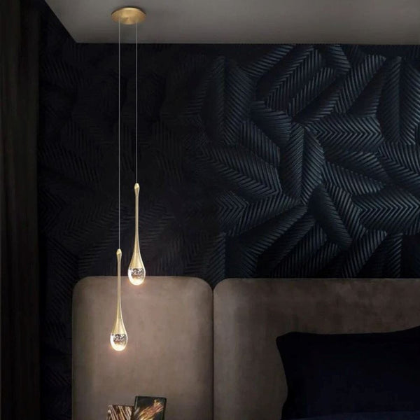 Lustre Pendente de Luxo em Gota Crystals Pendente - 0015 Viva Lumi