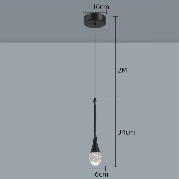 Lustre Pendente de Luxo em Gota Crystals Pendente - 0015 Viva Lumi Preto 01 Unidade Quente