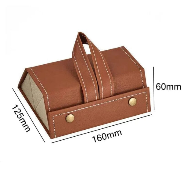 Porta Óculos - Organizador Dobrável em Couro Porta Óculos - Organizador Dobrável em Couro - Coleção Organização Viva Lumi 3 Grades Marrom