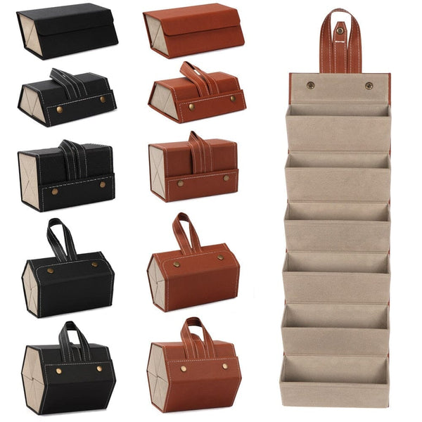 Porta Óculos - Organizador Dobrável em Couro Porta Óculos - Organizador Dobrável em Couro - Coleção Organização Viva Lumi