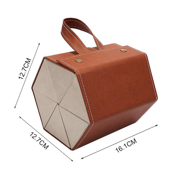 Porta Óculos - Organizador Dobrável em Couro Porta Óculos - Organizador Dobrável em Couro - Coleção Organização Viva Lumi 6 Grades Marrom