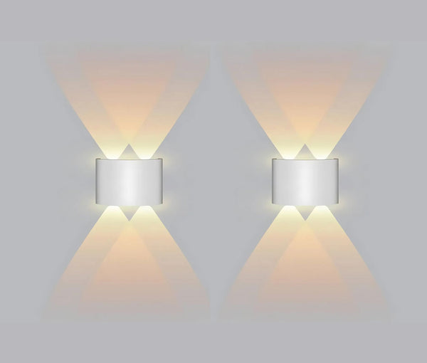 Arandela Externa de Parede em LED Impermeável [Iluminação - Arandela] - Arandela Externa de Parede em LED Impermeável Viva Lumi 2 Feixe de Luz 2 Und - R$ 36OFF Branco