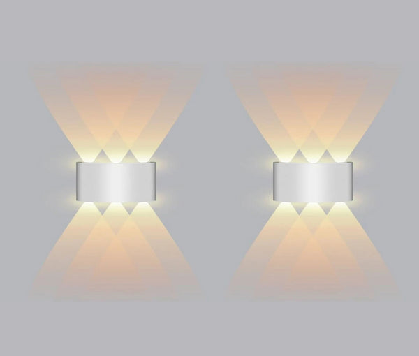 Arandela Externa de Parede em LED Impermeável [Iluminação - Arandela] - Arandela Externa de Parede em LED Impermeável Viva Lumi 3 Feixe de Luz 2 Und - R$ 36OFF Branco