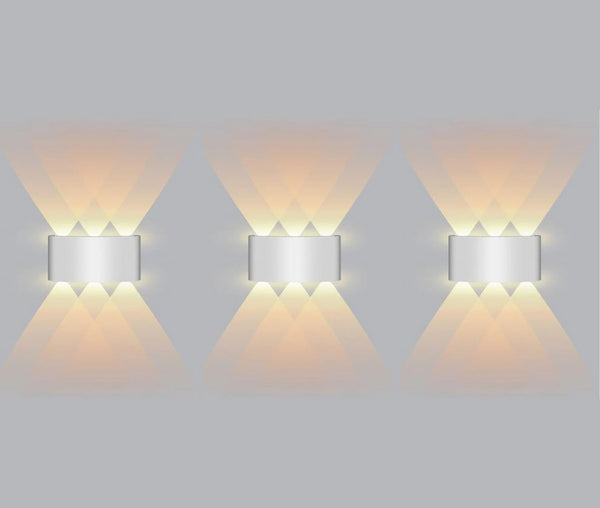 Arandela Externa de Parede em LED Impermeável [Iluminação - Arandela] - Arandela Externa de Parede em LED Impermeável Viva Lumi 3 Feixe de Luz 3 Und - R$ 84OFF Branco