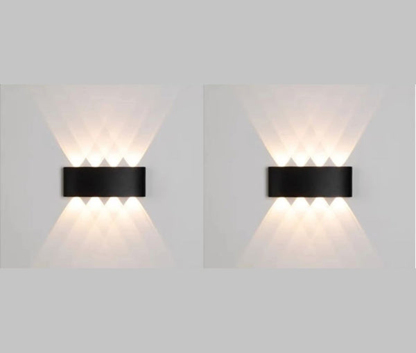 Arandela Externa de Parede em LED Impermeável [Iluminação - Arandela] - Arandela Externa de Parede em LED Impermeável Viva Lumi 4 Feixe de Luz 2 Und - R$ 36OFF Preto