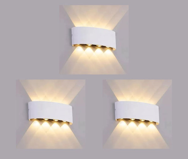 Arandela Externa de Parede em LED Impermeável [Iluminação - Arandela] - Arandela Externa de Parede em LED Impermeável Viva Lumi 4 Feixe de Luz 3 Und - R$ 84OFF Branco