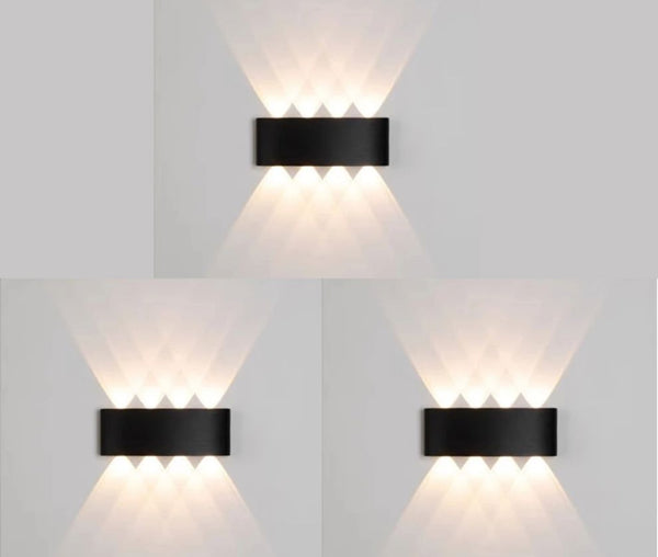 Arandela Externa de Parede em LED Impermeável [Iluminação - Arandela] - Arandela Externa de Parede em LED Impermeável Viva Lumi 4 Feixe de Luz 3 Und - R$ 84OFF Preto