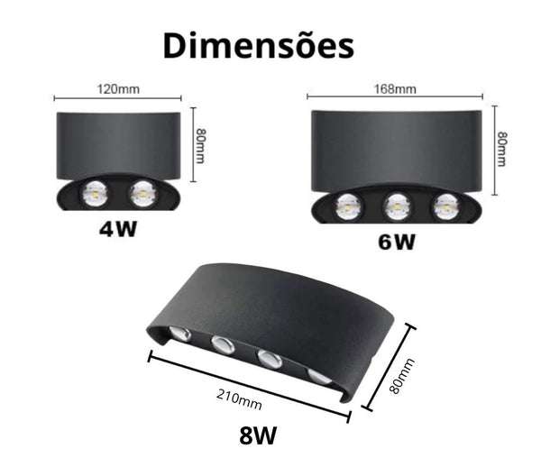 Arandela Externa de Parede em LED Impermeável [Iluminação - Arandela] - Arandela Externa de Parede em LED Impermeável Viva Lumi 
