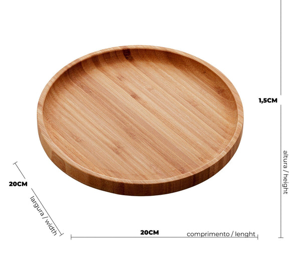 Bandeja Bambu Redonda 20 cm Coleção Decoração> Bandejas- Bandeja Bambu Redonda 20 cm Viva Lumi 