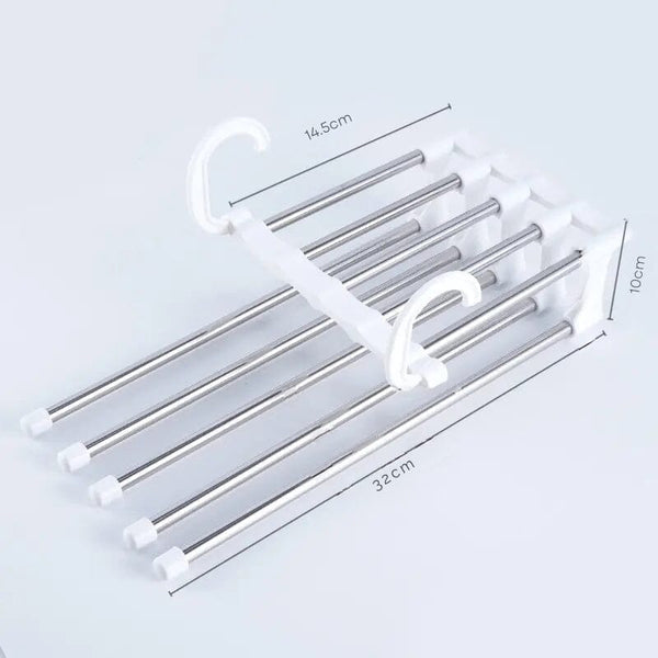Cabide Para Calça Retrátil Multifuncional Cabide Calça Retrátil 1PC Branco Modelo Mágico - Coleção Organinzação Viva Lumi 
