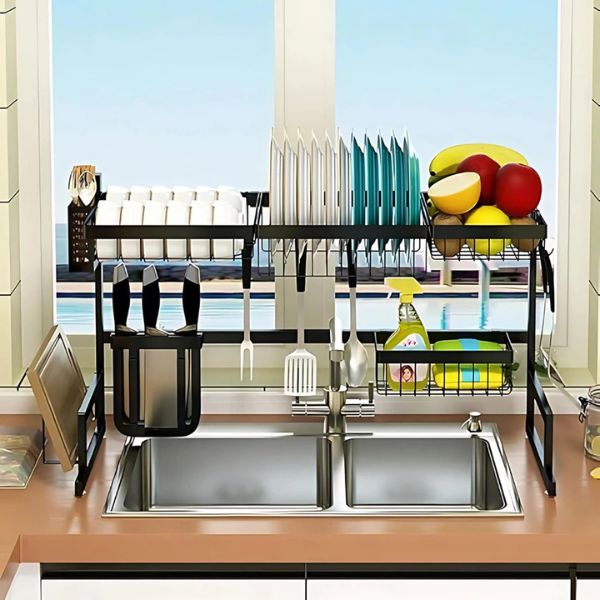 Escorredor e Organizador de Louça Pia Cozinha Aço Inox [Cozinha] - Escorredor e Organizador de Louça Pia Cozinha Aço Inox Viva Lumi 