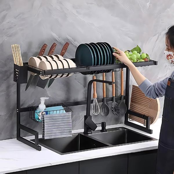 Escorredor e Organizador de Louça Pia Cozinha Aço Inox [Cozinha] - Escorredor e Organizador de Louça Pia Cozinha Aço Inox Viva Lumi 