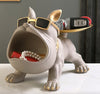Escultura Aparador Bulldog Francês Decor Cool (Suporte Duplo) Aparador - 0002 Viva Lumi Cinza 