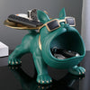 Escultura Aparador Bulldog Francês Decor Cool (Suporte Duplo) Aparador - 0002 Viva Lumi Verde 