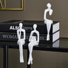Escultura Decorativa Abstrata Pensador Contemporâneo (Kit 03 Unidades) Resina - 0013 Viva Lumi Branco 