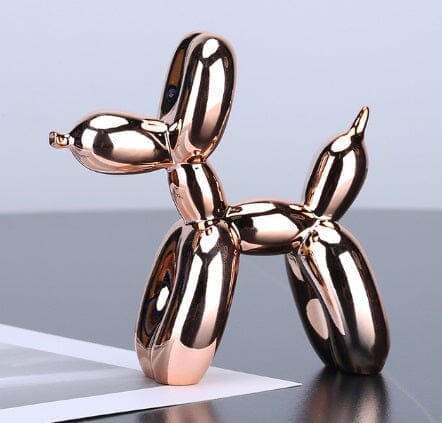 Escultura Doggy Balloon Mini 10x10cm para Sala, Escritório, Consultório Resina - 0014 Viva Lumi Rose 