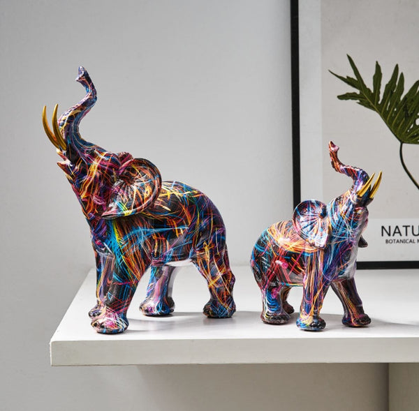 Escultura Elefante Grafite Street & Colors Grafite - 0012 Viva Lumi Collors O Par 