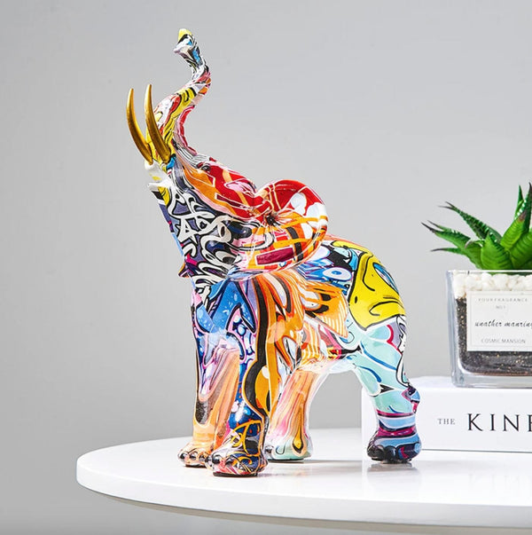 Escultura Elefante Grafite Street & Colors Grafite - 0012 Viva Lumi Street 8.5cm x 18cm 