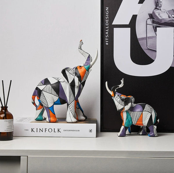 Escultura Elefante Pintura Mosaico Resina - 0020 Viva Lumi 
