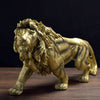 Escultura Leão Dourado 41x18cm Resina - 0023 Viva Lumi 