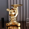Escultura Ursinho Decor Aparador & Cofre Resina - 0036 Viva Lumi 2 Dourado 