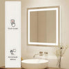 Espelho Decorativo Led Jateado Touch 50x50 [Espelho] - Espelho Decorativo Led Jateado Touch 50x50 Viva Lumi 