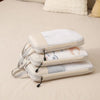Kit de Bolsas Organizadoras Compressíveis - Voyage Essencial Coleção Organizadores para Viagem- Kit 3 Organizadores de Mala em Design Compressível para Viagem Tecido Respirável Viva Lumi Bege 