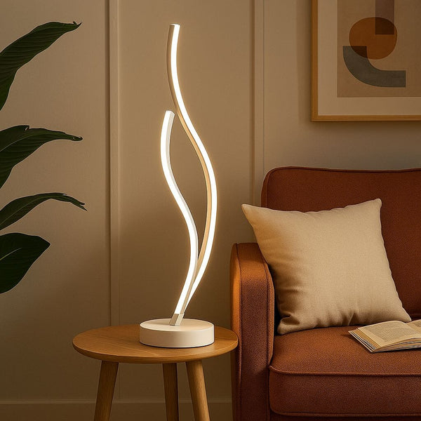 Luminária Abajur de Mesa Espiral Ivar em Led 50cm Abajur - 0009 Viva Lumi Fria 