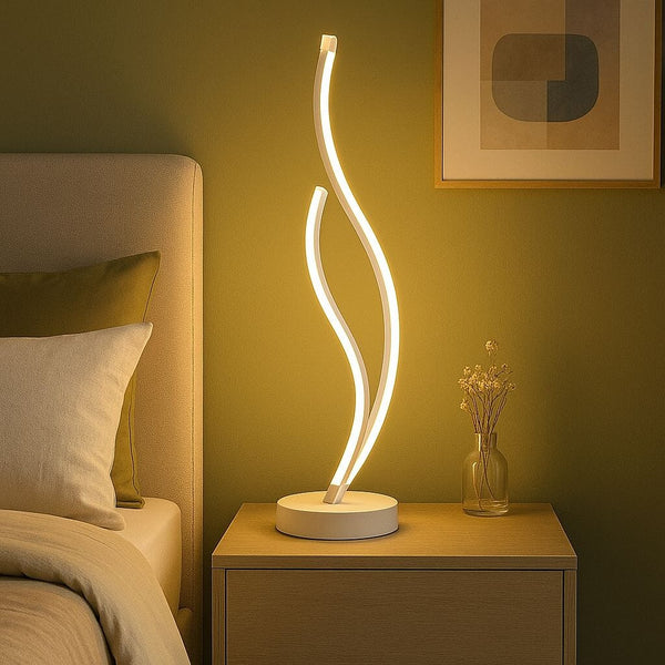 Luminária Abajur de Mesa Espiral Ivar em Led 50cm Abajur - 0009 Viva Lumi Quente 