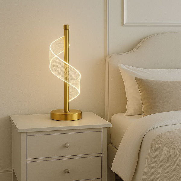 Luminária Abajur de Mesa Touch em Espiral Acrílico Abajur - 0014 Viva Lumi 