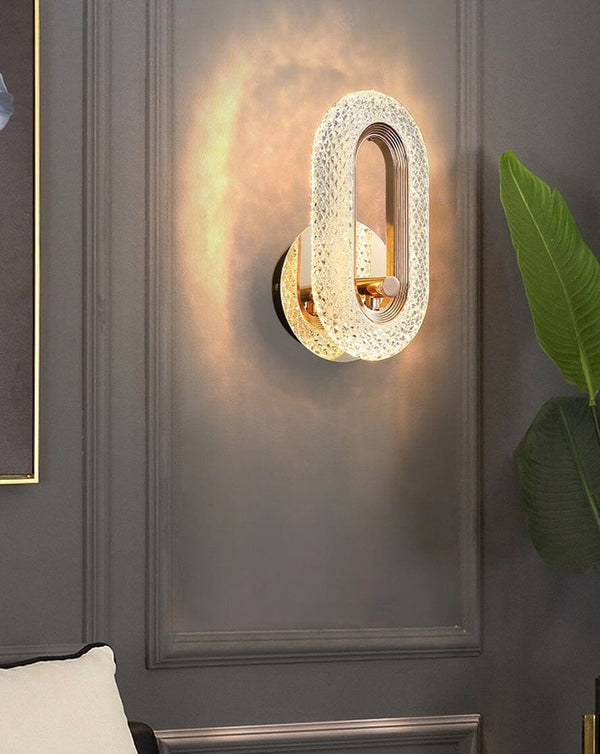 Luminária Arandela de Luxo Cristal Oval Arandela 0002 Viva Lumi 