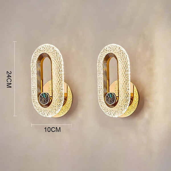 Luminária Arandela de Luxo Cristal Oval Arandela 0002 Viva Lumi Modelo 01 02 Unidades Quente