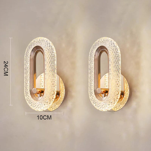 Luminária Arandela de Luxo Cristal Oval Arandela 0002 Viva Lumi Modelo 02 02 Unidades Quente
