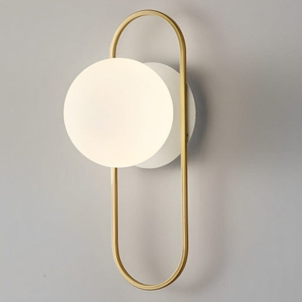 Luminária Arandela de Parede Esfera Power Arandela 0010 Viva Lumi Branco/ Dourado Quente 