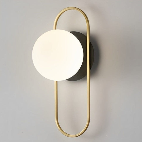 Luminária Arandela de Parede Esfera Power Arandela 0010 Viva Lumi Preto/ Dourado Quente 