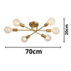 Lustre Luminária de Teto Sputnik Dourado (06 lâmpadas) Lustre - 0002 Viva Lumi 