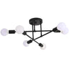 Lustre Luminária de Teto Sputnik Dourado (06 lâmpadas) Lustre - 0002 Viva Lumi Preto - 70cm 