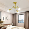 Lustre Luminária de Teto Sputnik Entrelaçado (3 e 5 hastes) para Quarto Sala Lustre - 0004 Viva Lumi 03 hastes Dourado 