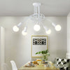 Lustre Luminária de Teto Sputnik Entrelaçado (3 e 5 hastes) para Quarto Sala Lustre - 0004 Viva Lumi 05 hastes Branco 