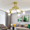Lustre Luminária de Teto Sputnik Entrelaçado (3 e 5 hastes) para Quarto Sala Lustre - 0004 Viva Lumi 05 hastes Dourado 