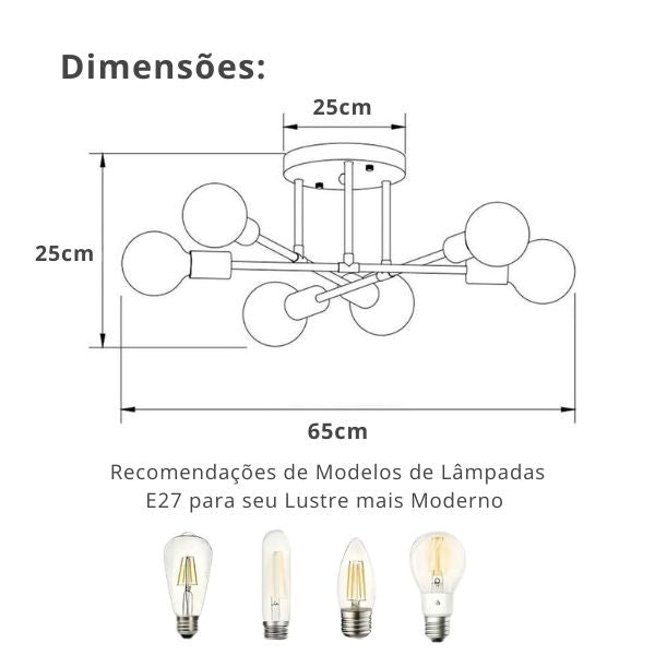 Lustre Nórdico Minimalista [Iluminação - Lustre] - Lustre Nórdico Minimalista Viva Lumi 