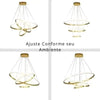 Lustre Pendente 3 Anéis LED [Iluminação - Lustre] - Lustre Pendente 3 Anéis LED Viva Lumi 