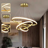 Lustre Pendente 3 Anéis LED [Iluminação - Lustre] - Lustre Pendente 3 Anéis LED Viva Lumi Dourado 