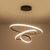 Lustre Pendente Circular Triplo em Led para Sala Jantar Lustre - 0024 Viva Lumi Preto 38x30x20cm Quente 