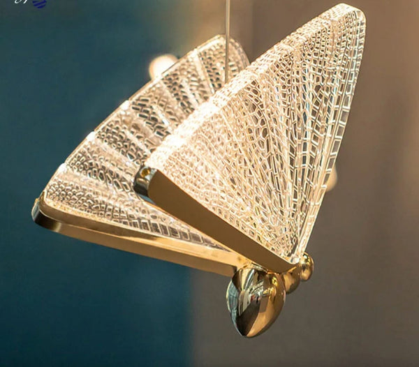 Lustre Pendente de Luxo - Butterfly Pendente - 0006 Viva Lumi 17x22cm 
