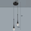 Lustre Pendente de Luxo em Gota Crystals Pendente - 0015 Viva Lumi Preto Duplo Quente