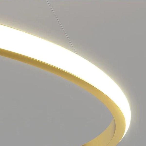Lustre Pendente Luxuoso Circular Duplo em Led Lustre - 0012 Viva Lumi 